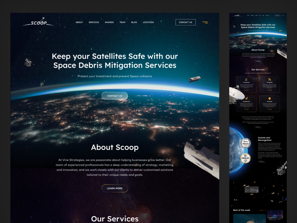 Scoop landing page design for Australia based startup